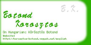 botond korosztos business card