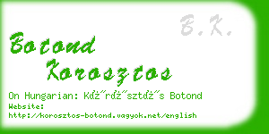 botond korosztos business card